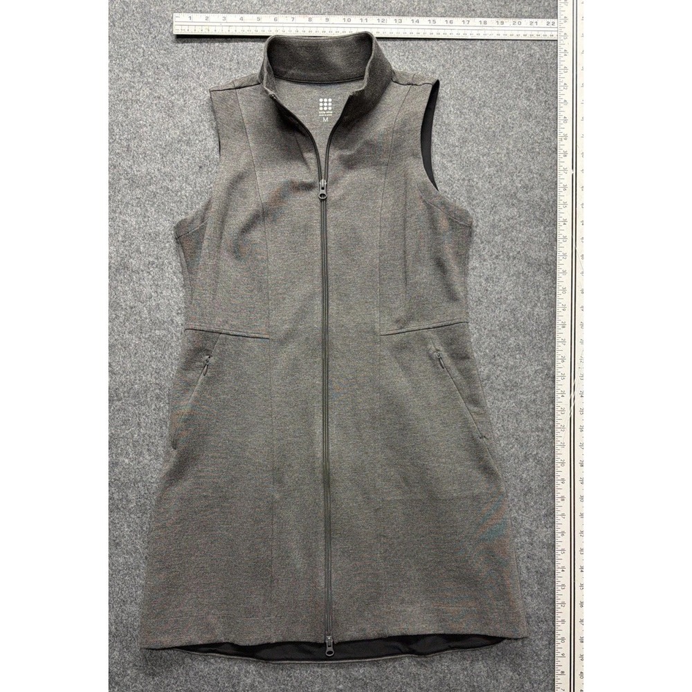 Title Nine Vest Womens Medium Gray Tunic dress Long  Golf Outdoorsy Sports Vest
